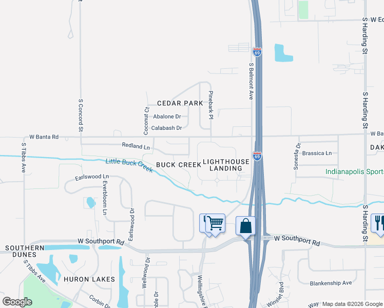 map of restaurants, bars, coffee shops, grocery stores, and more near 6545 Black Antler Drive in Indianapolis