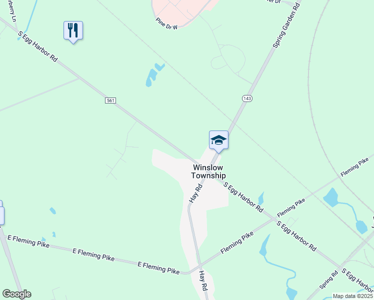 map of restaurants, bars, coffee shops, grocery stores, and more near 446 South Egg Harbor Road in Hammonton