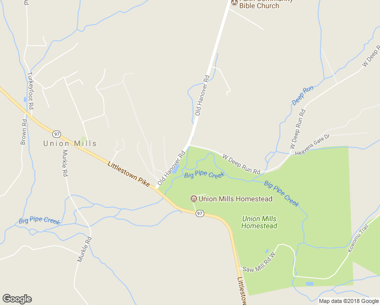 map of restaurants, bars, coffee shops, grocery stores, and more near 3431 Old Hanover Road in Westminster