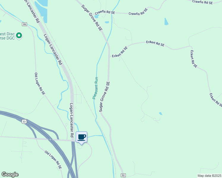 map of restaurants, bars, coffee shops, grocery stores, and more near 3504 Sugar Grove Road Southeast in Lancaster
