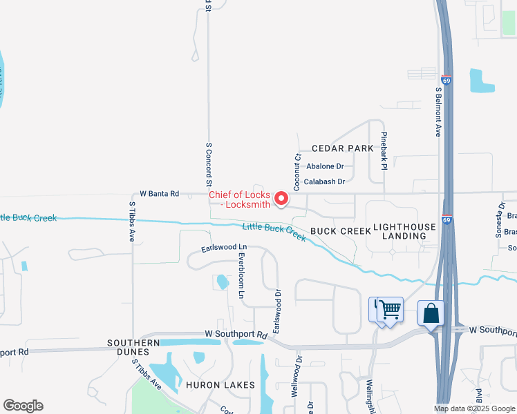 map of restaurants, bars, coffee shops, grocery stores, and more near 2839 Redland Lane in Indianapolis