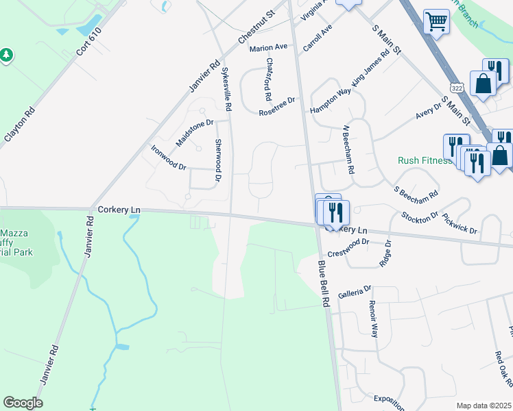 map of restaurants, bars, coffee shops, grocery stores, and more near 951 Poe Ct in Williamstown