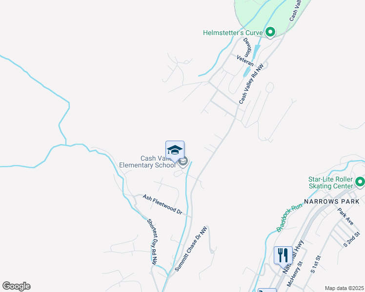map of restaurants, bars, coffee shops, grocery stores, and more near 10601 Cash Valley Road Northwest in La Vale