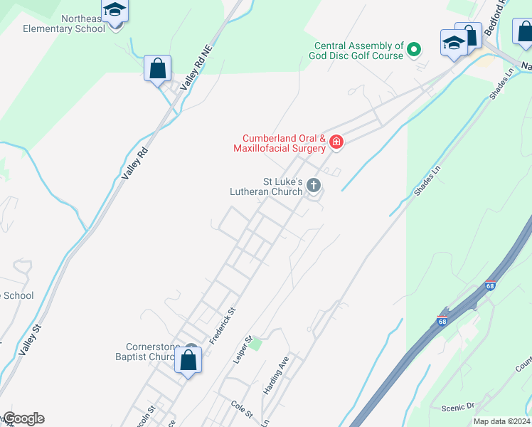 map of restaurants, bars, coffee shops, grocery stores, and more near 519 Forster Ave in Cumberland