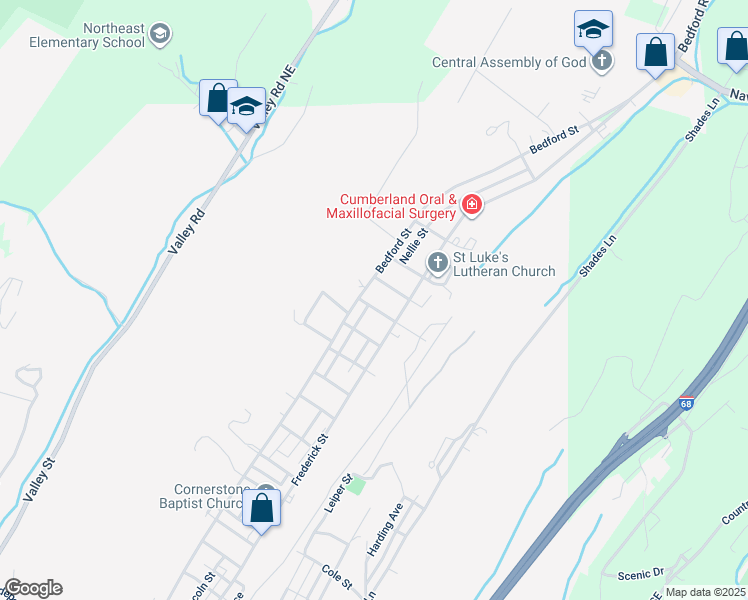 map of restaurants, bars, coffee shops, grocery stores, and more near 519 Forster Avenue in Cumberland