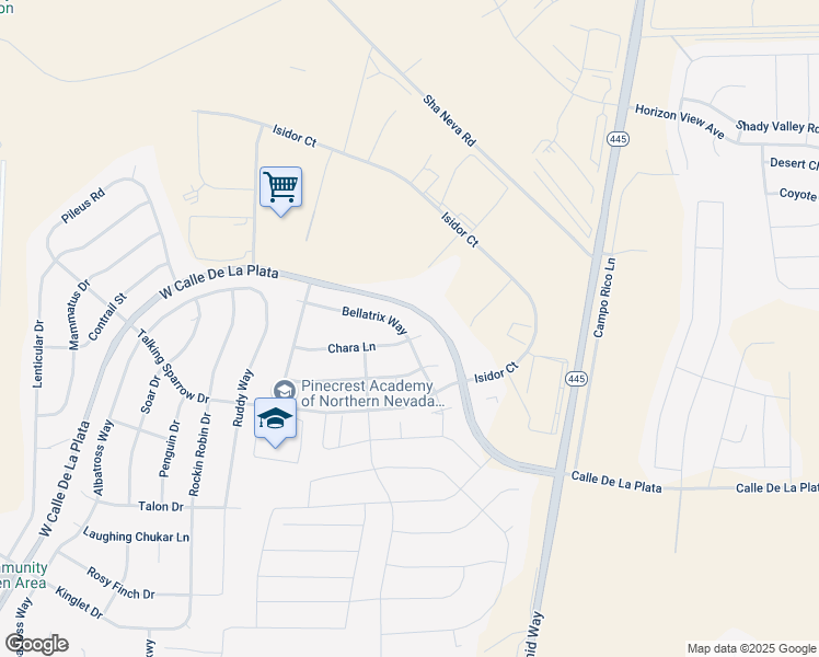 map of restaurants, bars, coffee shops, grocery stores, and more near 1231 Chara Court in Sparks