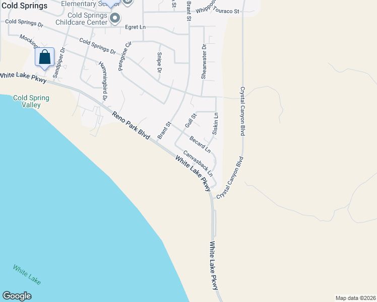 map of restaurants, bars, coffee shops, grocery stores, and more near 3435 Canvasback Lane in Reno