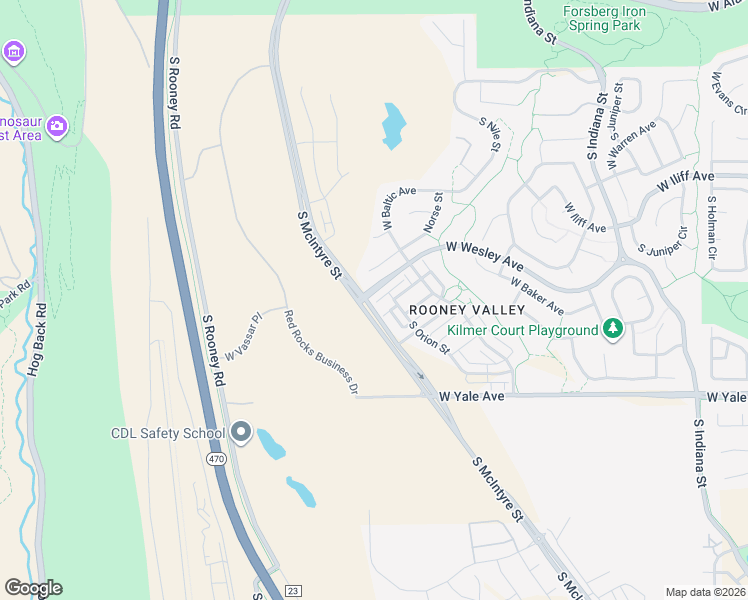 map of restaurants, bars, coffee shops, grocery stores, and more near 15646 West Wesley Avenue in Lakewood