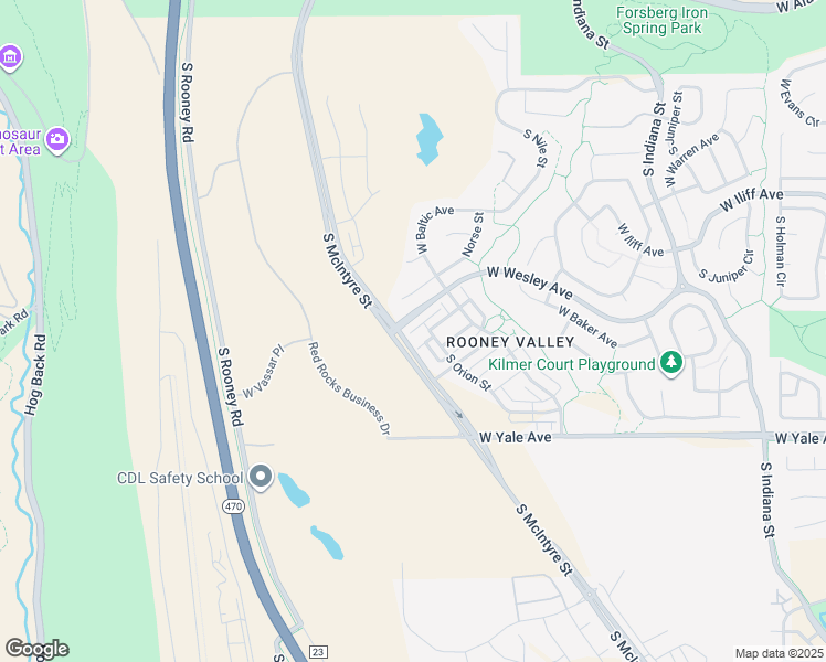 map of restaurants, bars, coffee shops, grocery stores, and more near 15584 West Baker Avenue in Lakewood