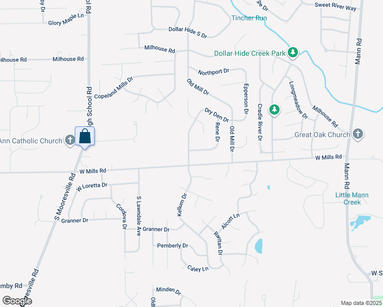 map of restaurants, bars, coffee shops, grocery stores, and more near 6405 Kellum Drive in Indianapolis