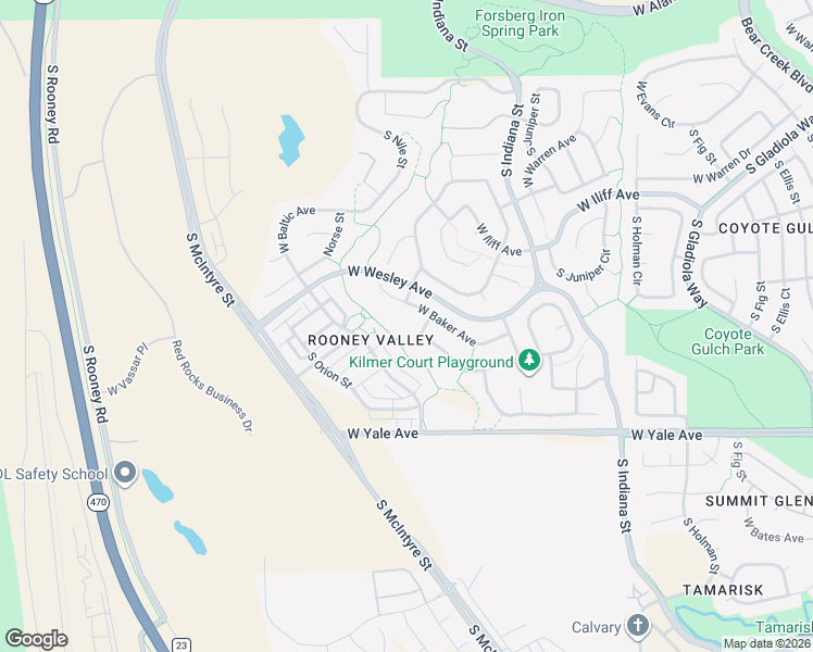 map of restaurants, bars, coffee shops, grocery stores, and more near 15274 West La Salle Avenue in Denver