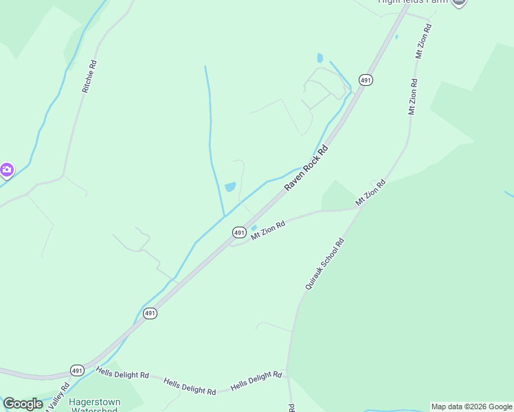 map of restaurants, bars, coffee shops, grocery stores, and more near 24744 Raven Rock Road in Smithsburg