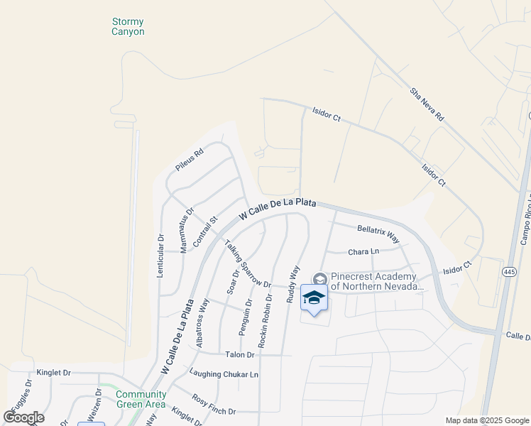 map of restaurants, bars, coffee shops, grocery stores, and more near 2379 Albatross Way in Sparks