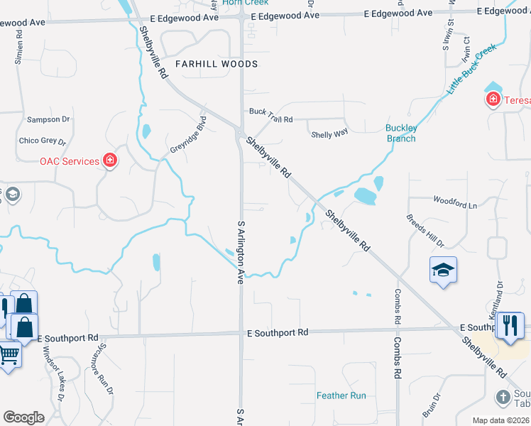 map of restaurants, bars, coffee shops, grocery stores, and more near 6549 South Arlington Avenue in Indianapolis