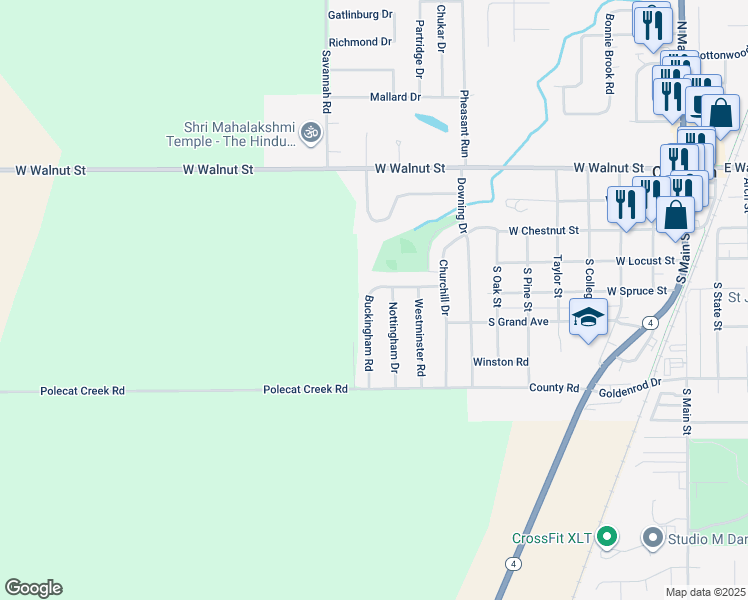 map of restaurants, bars, coffee shops, grocery stores, and more near 66 Buckingham Road in Chatham