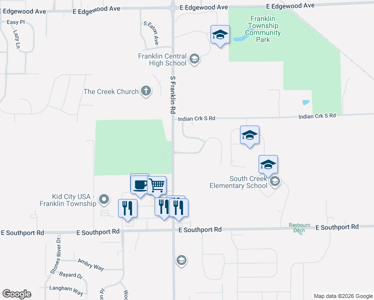 map of restaurants, bars, coffee shops, grocery stores, and more near 8440 Coppel Lane in Indianapolis