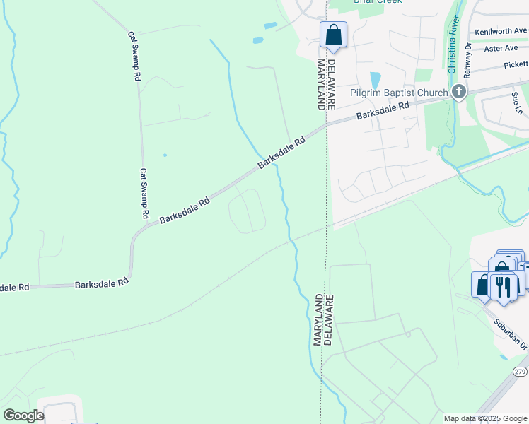 map of restaurants, bars, coffee shops, grocery stores, and more near 53 Buttercup Circle in Cecil County