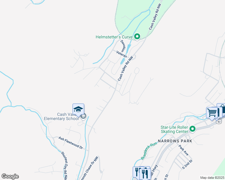 map of restaurants, bars, coffee shops, grocery stores, and more near 10905 Cash Valley Road Northwest in La Vale