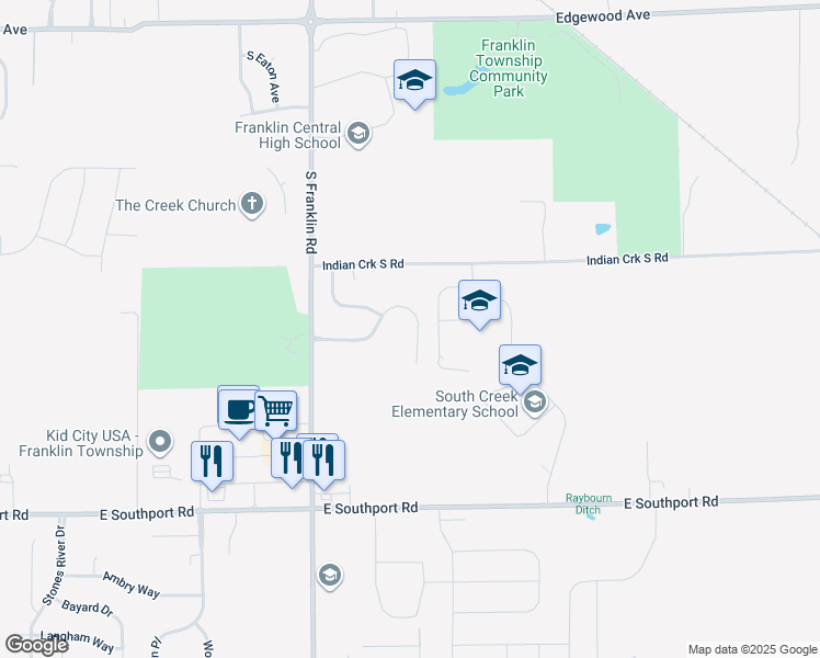 map of restaurants, bars, coffee shops, grocery stores, and more near 6632 Coppel Court in Indianapolis