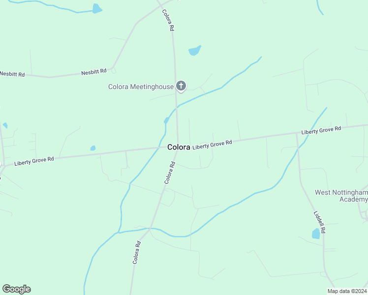 map of restaurants, bars, coffee shops, grocery stores, and more near 2074 Liberty Grove Road in Colora