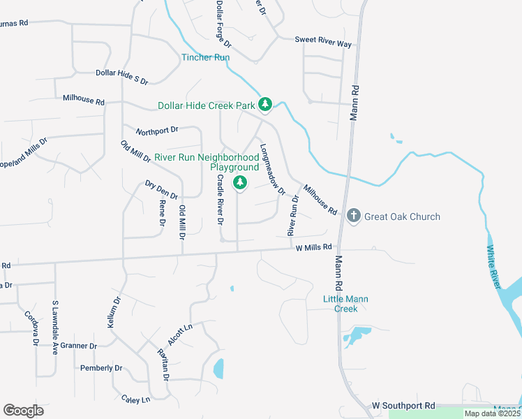 map of restaurants, bars, coffee shops, grocery stores, and more near 5351 West Red River Court in Indianapolis