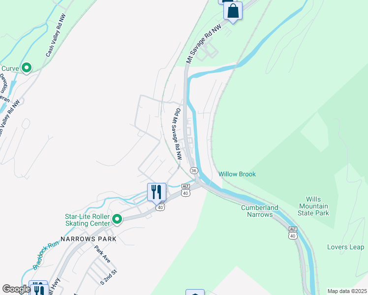 map of restaurants, bars, coffee shops, grocery stores, and more near 10905 Bradour Road Northwest in La Vale