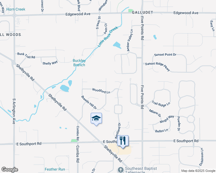map of restaurants, bars, coffee shops, grocery stores, and more near 6533 Stearns Hill Drive in Indianapolis