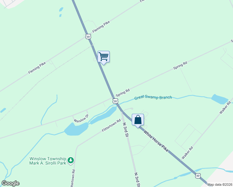map of restaurants, bars, coffee shops, grocery stores, and more near 646 White Horse Pike in Hammonton