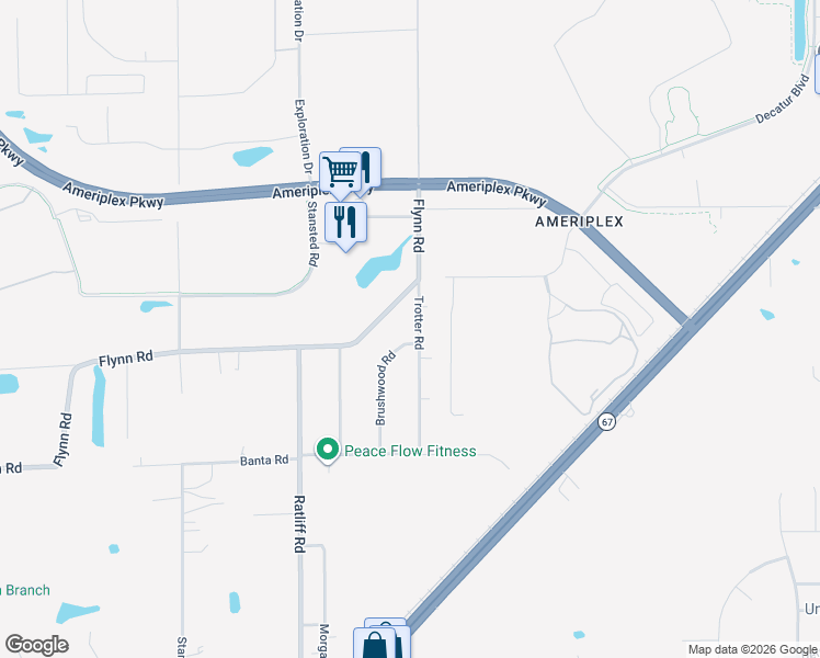 map of restaurants, bars, coffee shops, grocery stores, and more near 6203 Flynn Road in Indianapolis