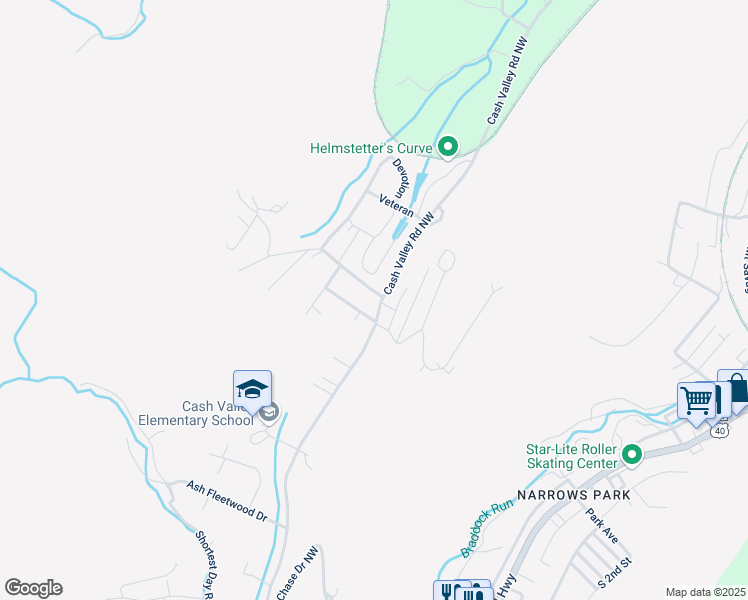 map of restaurants, bars, coffee shops, grocery stores, and more near 11007 Cash Valley Road Northwest in La Vale