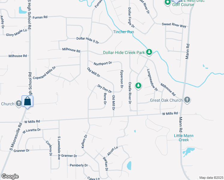 map of restaurants, bars, coffee shops, grocery stores, and more near 6220 Old Mill Drive in Indianapolis