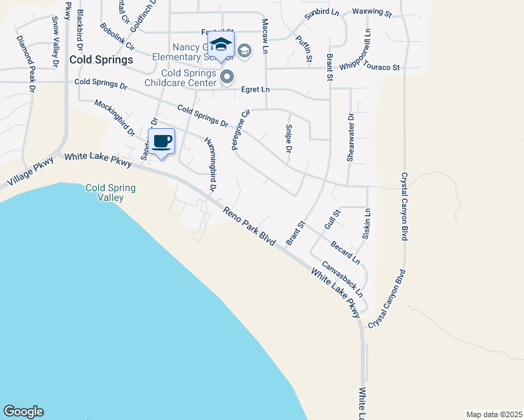 map of restaurants, bars, coffee shops, grocery stores, and more near 3555 James Dean Court in Reno