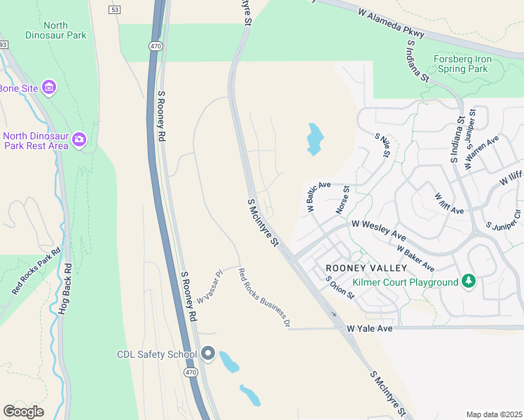 map of restaurants, bars, coffee shops, grocery stores, and more near 15549 West Auburn Avenue in Lakewood