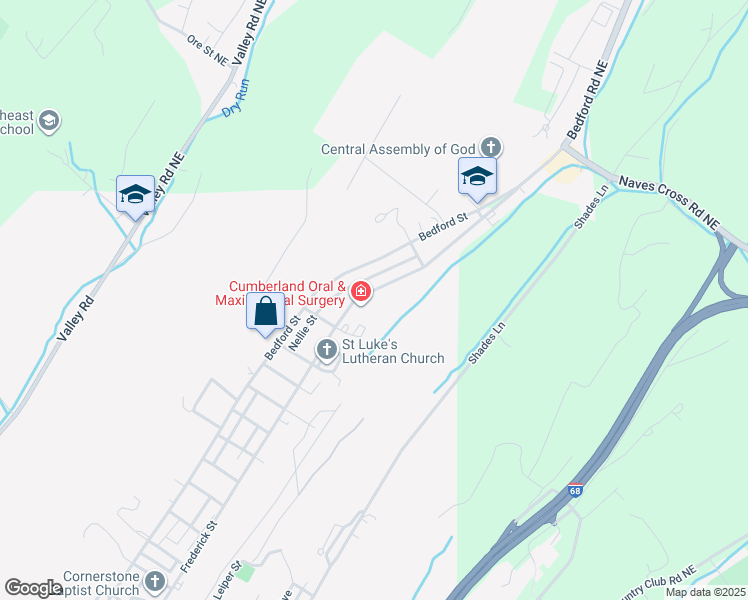 map of restaurants, bars, coffee shops, grocery stores, and more near 1716 Frederick Street in Cumberland