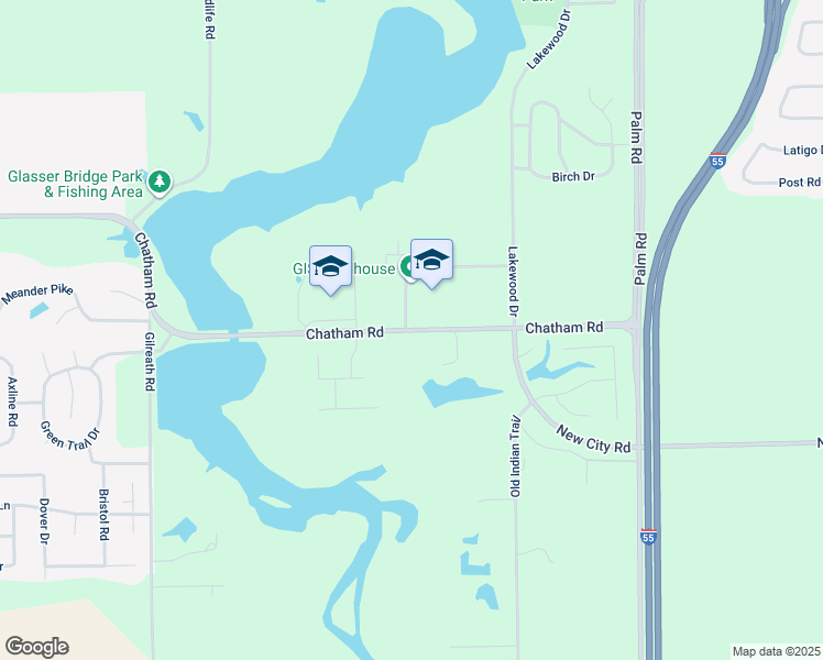 map of restaurants, bars, coffee shops, grocery stores, and more near 465 Chatham Road in Chatham