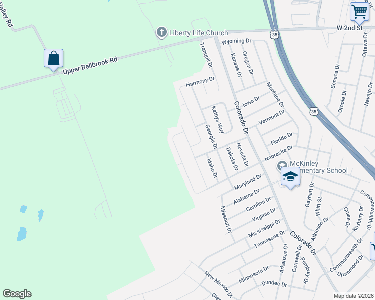 map of restaurants, bars, coffee shops, grocery stores, and more near 506 Concord Way in Xenia