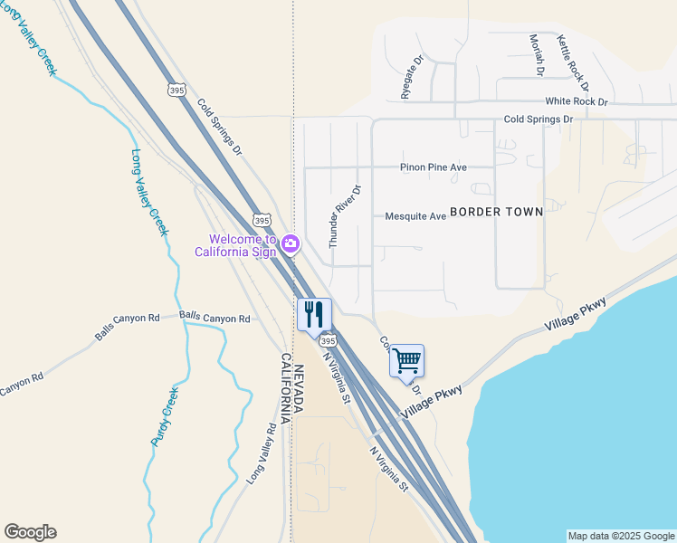 map of restaurants, bars, coffee shops, grocery stores, and more near 17680 Cee Jay Court in Reno