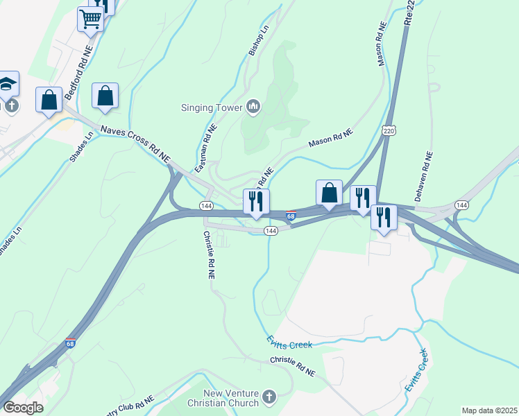map of restaurants, bars, coffee shops, grocery stores, and more near 10906 Mason Road Northeast in Cumberland