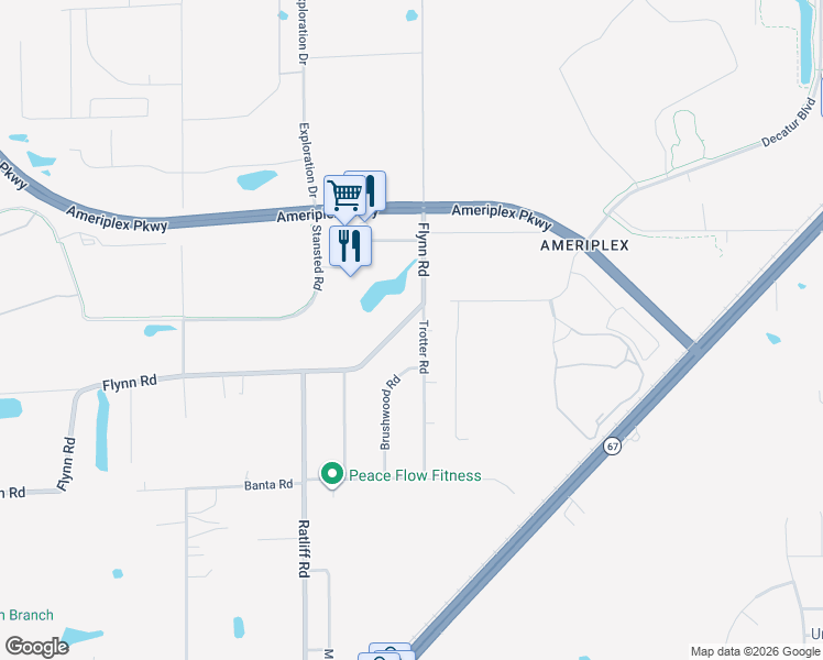 map of restaurants, bars, coffee shops, grocery stores, and more near 6203 Flynn Road in Indianapolis