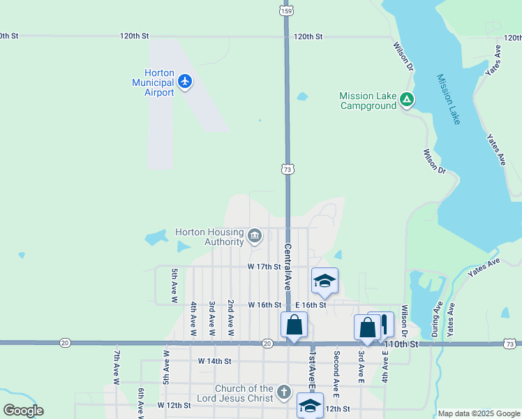 map of restaurants, bars, coffee shops, grocery stores, and more near 200-298 W 18th St in Horton