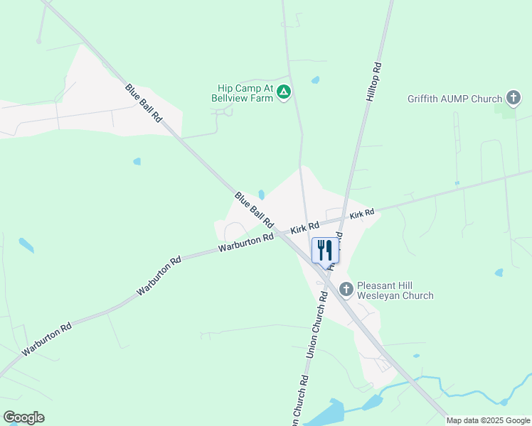 map of restaurants, bars, coffee shops, grocery stores, and more near 2482 Blue Ball Road in Elkton