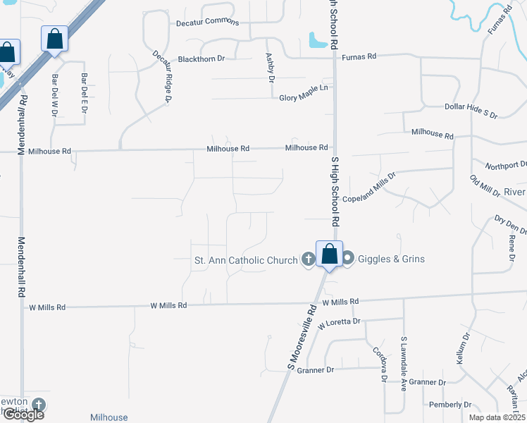 map of restaurants, bars, coffee shops, grocery stores, and more near 6520 Emerald Crossing Way in Indianapolis