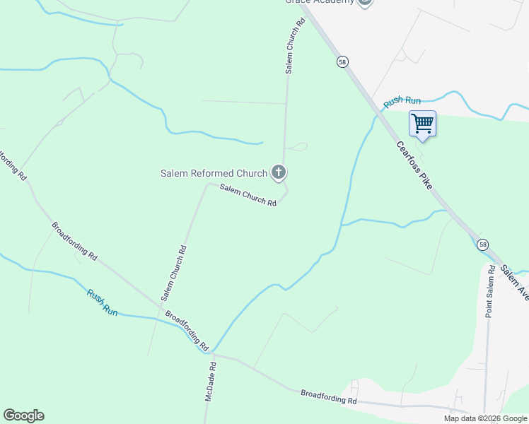 map of restaurants, bars, coffee shops, grocery stores, and more near 13181 Salem Church Road in Hagerstown