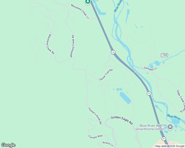 map of restaurants, bars, coffee shops, grocery stores, and more near 2830 Hunter's Knob Road in Silverthorne