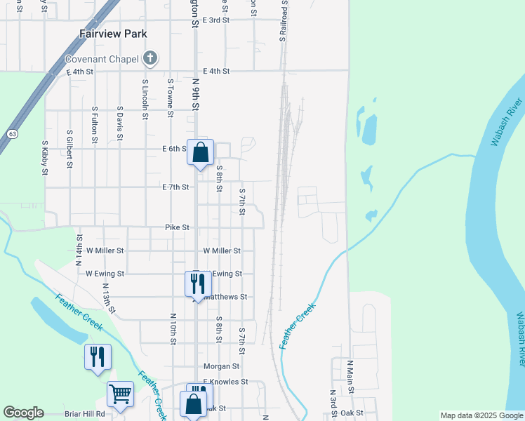 map of restaurants, bars, coffee shops, grocery stores, and more near Kreckler Street in Clinton