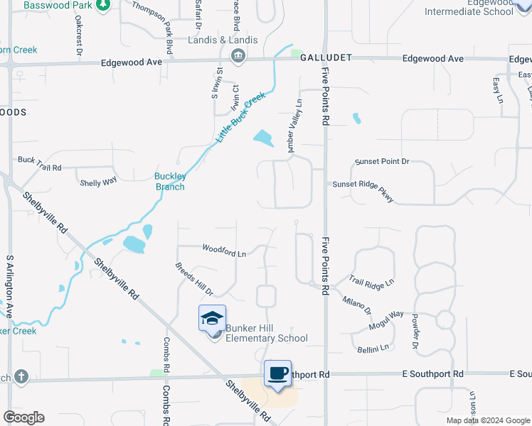 map of restaurants, bars, coffee shops, grocery stores, and more near 6803 Amber Springs Way in Indianapolis