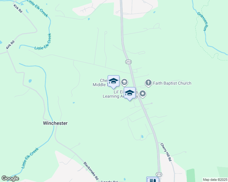 map of restaurants, bars, coffee shops, grocery stores, and more near 2535 Singerly Road in Elkton