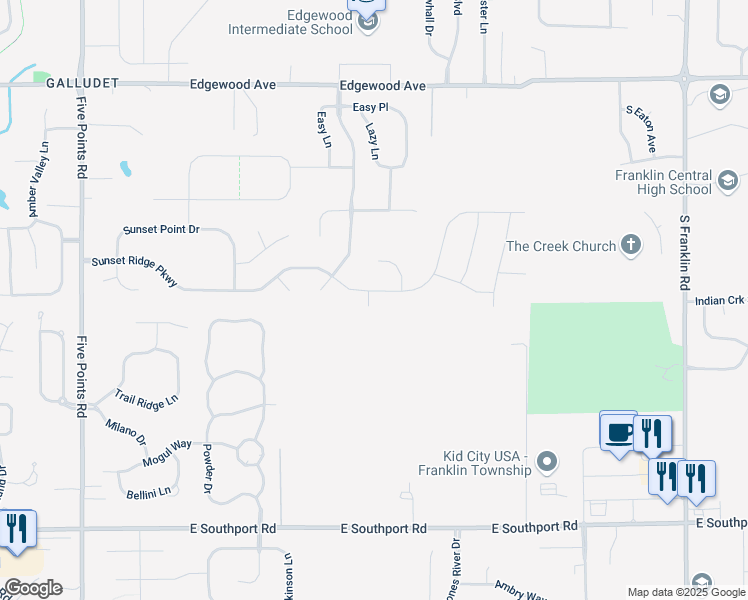 map of restaurants, bars, coffee shops, grocery stores, and more near 6452 Wilkens Ridge Drive in Indianapolis