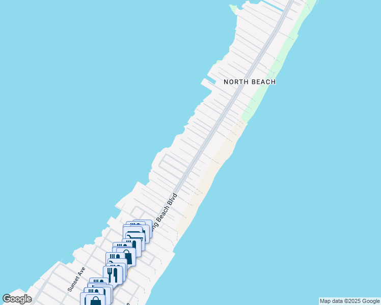 map of restaurants, bars, coffee shops, grocery stores, and more near 1040A Long Beach Boulevard in Beach Haven
