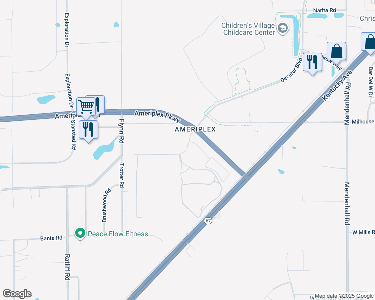 map of restaurants, bars, coffee shops, grocery stores, and more near 6200 Trotter Road in Indianapolis